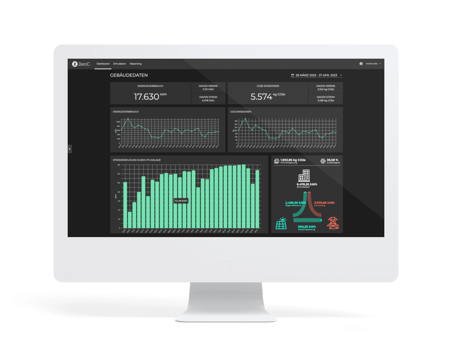 desktop monitor showing zero-c application