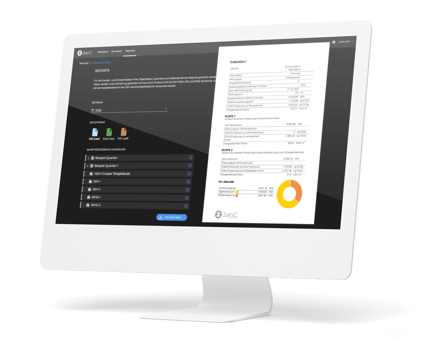 desktop monitor showing zero-c application