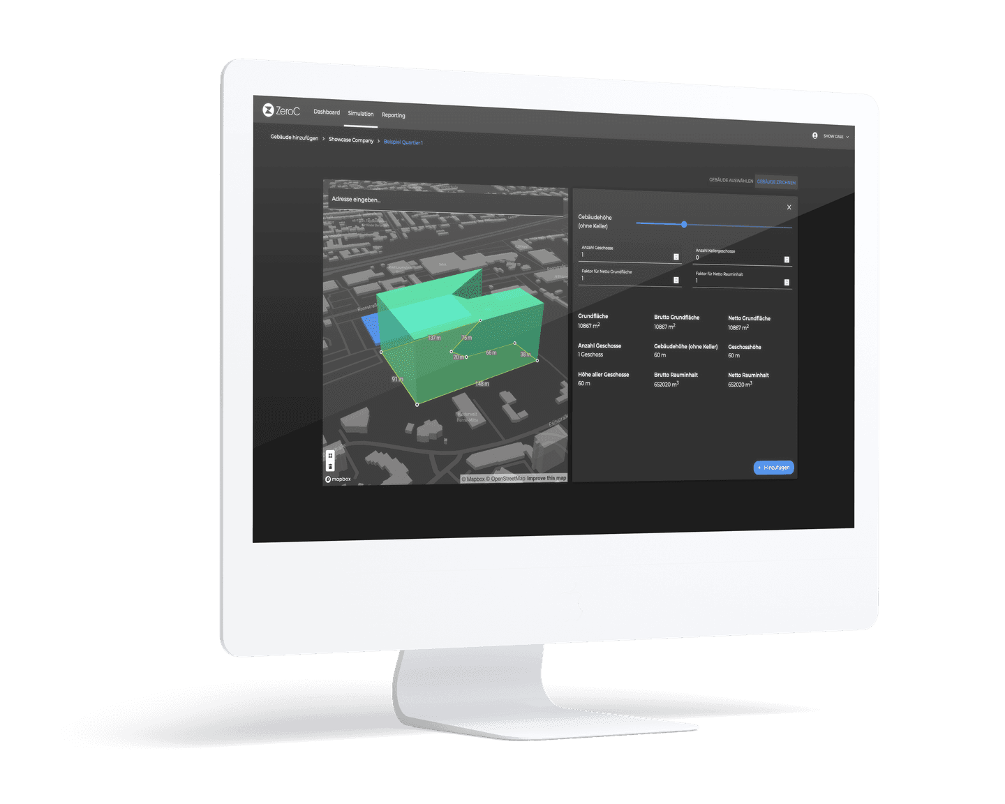 desktop monitor showing zero-c application