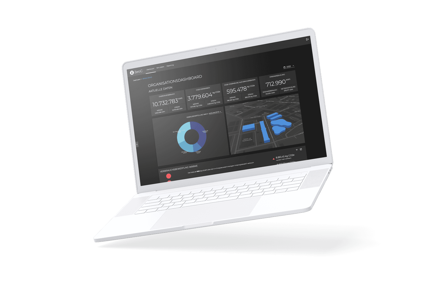 laptop showing zero-c application