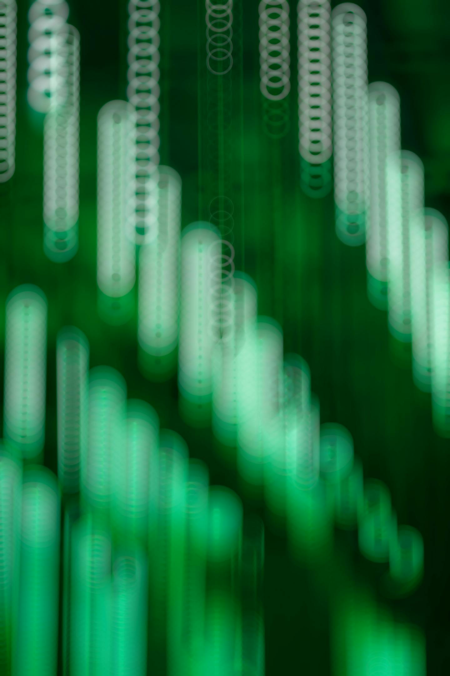 abstract image showing green lights